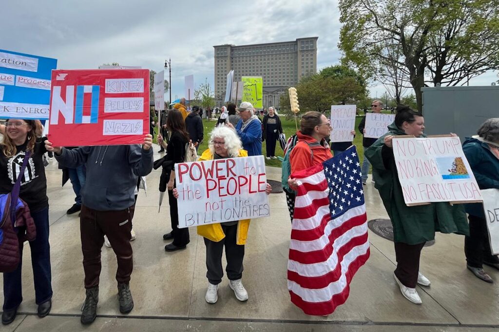 Hundreds protest Trump’s policies at May Day rally in Detroit’s Corktown neighborhood