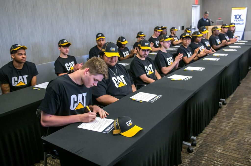 Caterpillar celebrates 19 students who completed training program for local students