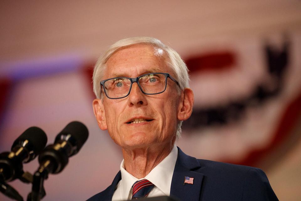 Gov. Tony Evers speaks at an event in July 2024.