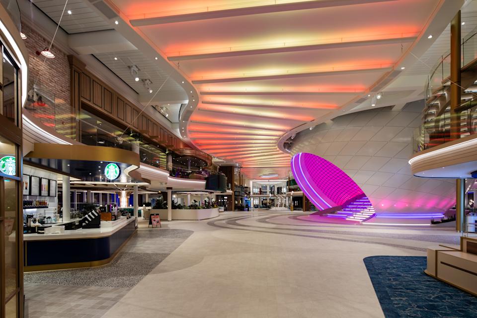 The Pearl, located in Icon's Royal Promenade, is lined with thousands of kinetic tiles.