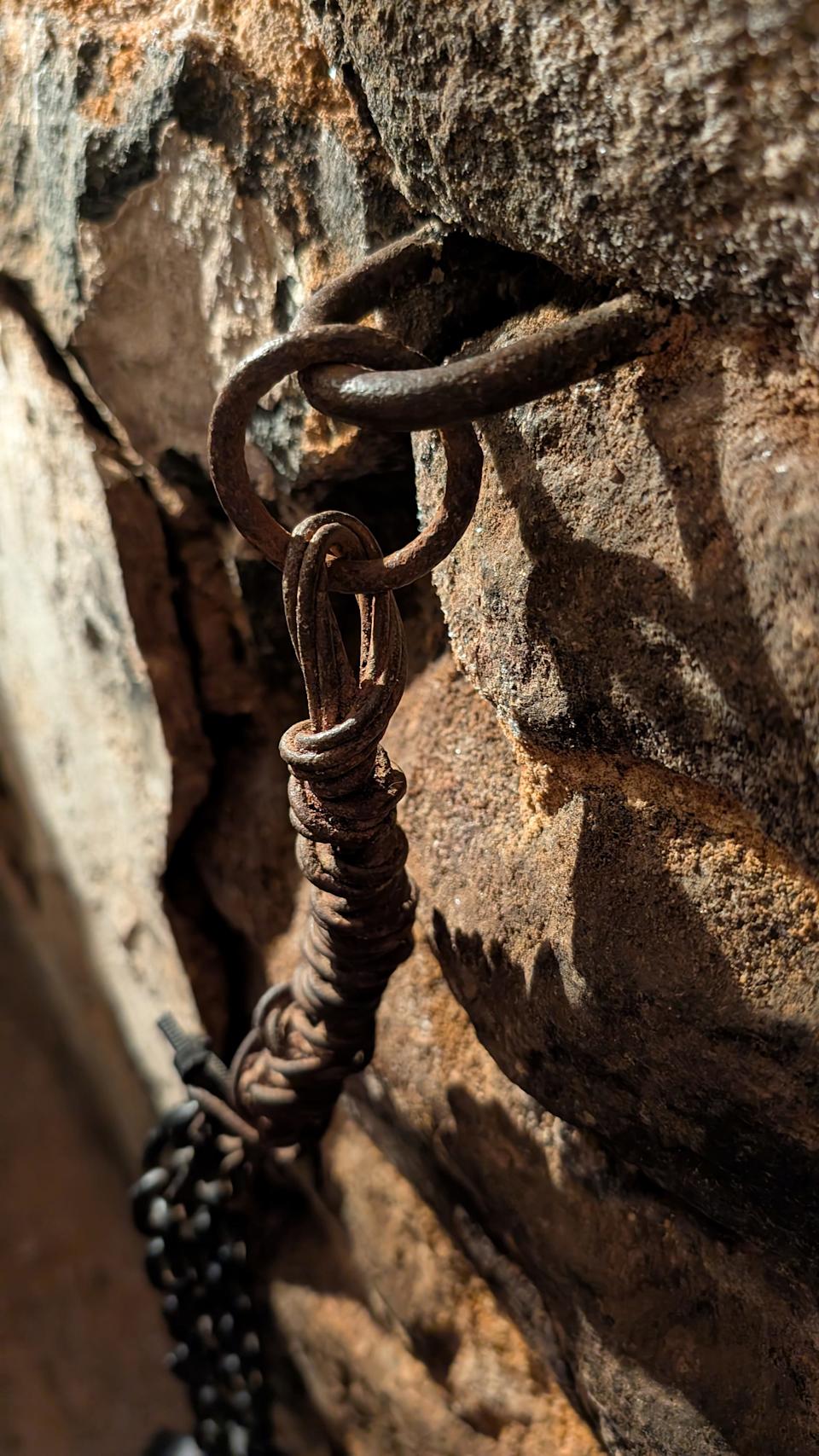 Shackles in the basement of the National Soldiers' Orphanage Homestead in Gettysburg on October 24, 2024