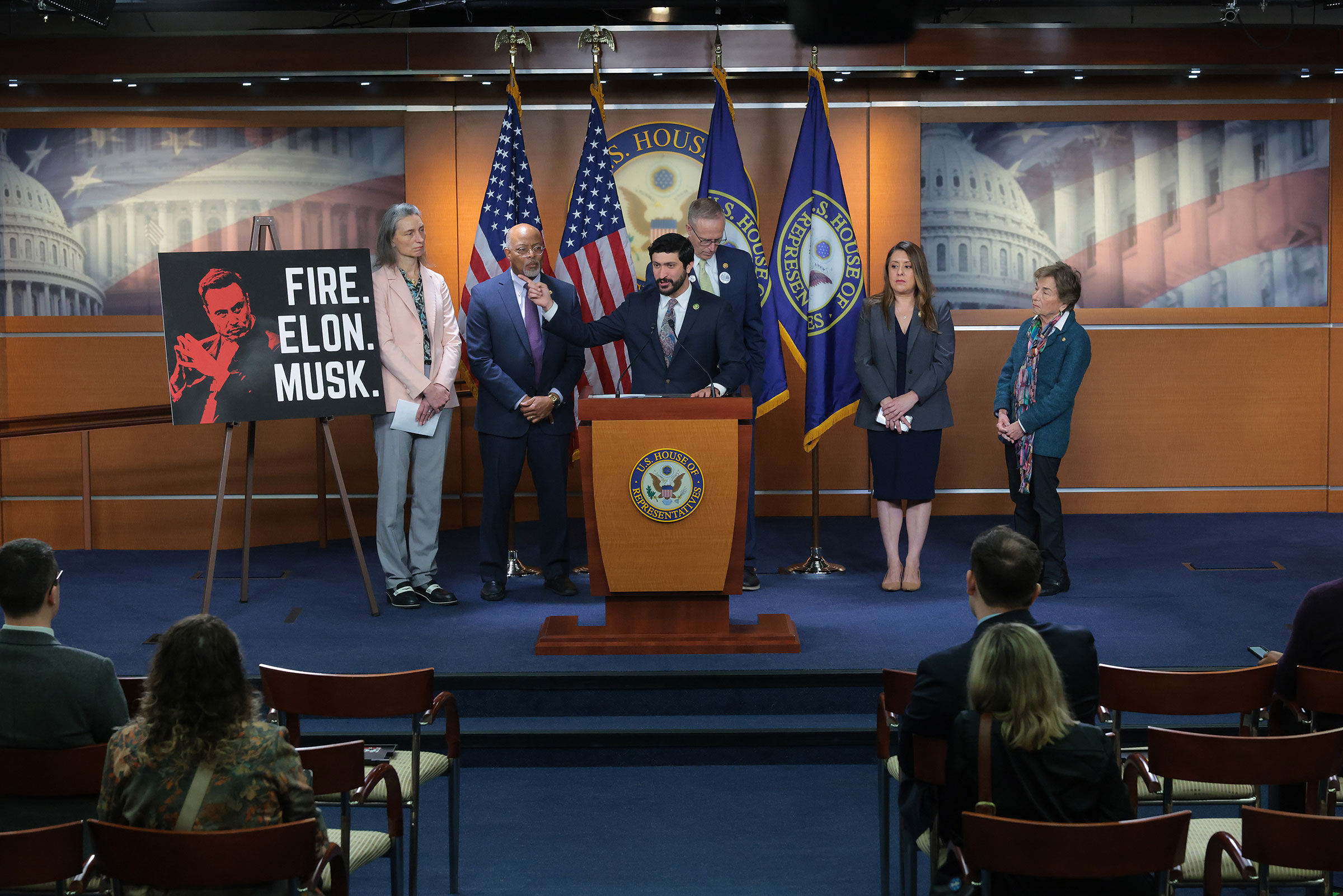 House Progressive Caucus Holds Capitol Hill Press Conference On Elon Musk's Government Interference