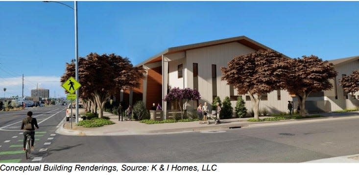 Townhomes are under construction at Third Street and Cheery Lynn Road just south of the restaurant Ocotillo.