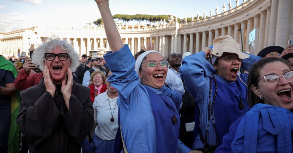 Photos Show Joyous Vatican Scenes as Pope Leo Is Announced