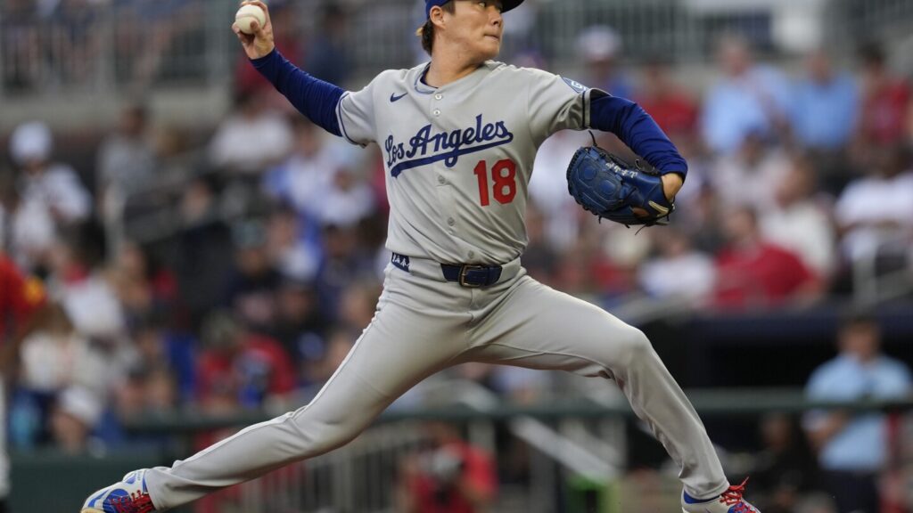 Yamamoto allows only 1 hit in 6 scoreless innings and Betts homers as Dodgers hold off Braves 2-1