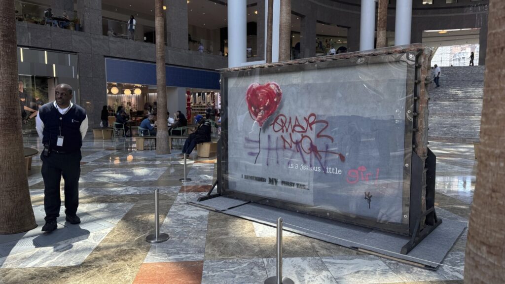 Banksy’s ‘Broken Heart’ painting defaced on a Brooklyn wall is up for sale