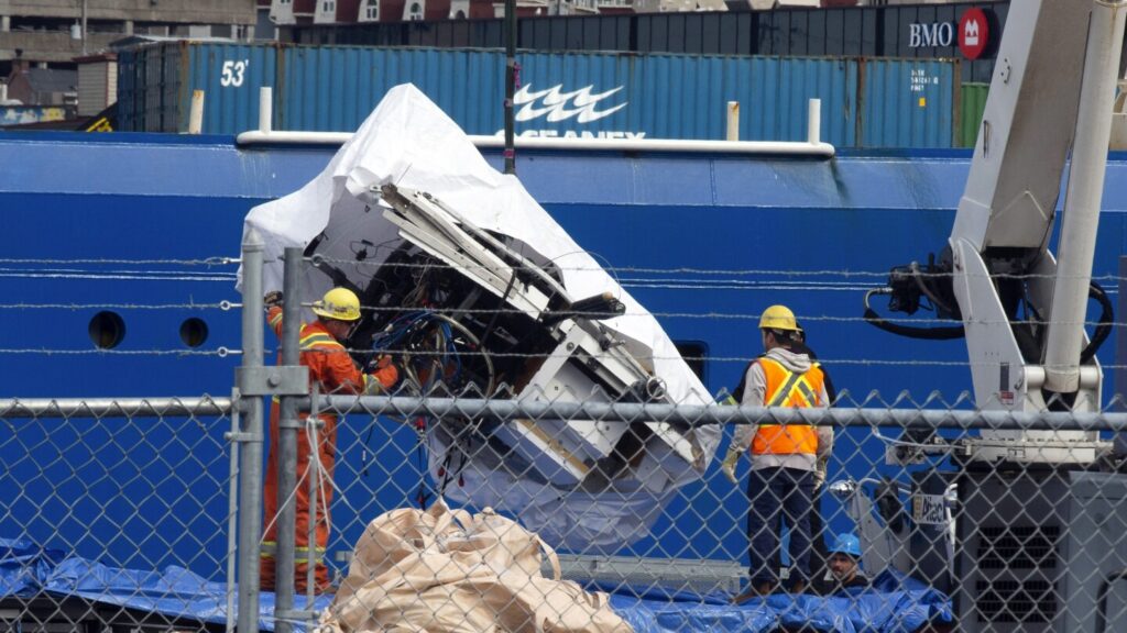 Vessel’s implosion can be heard on new video from expedition to Titanic wreckage