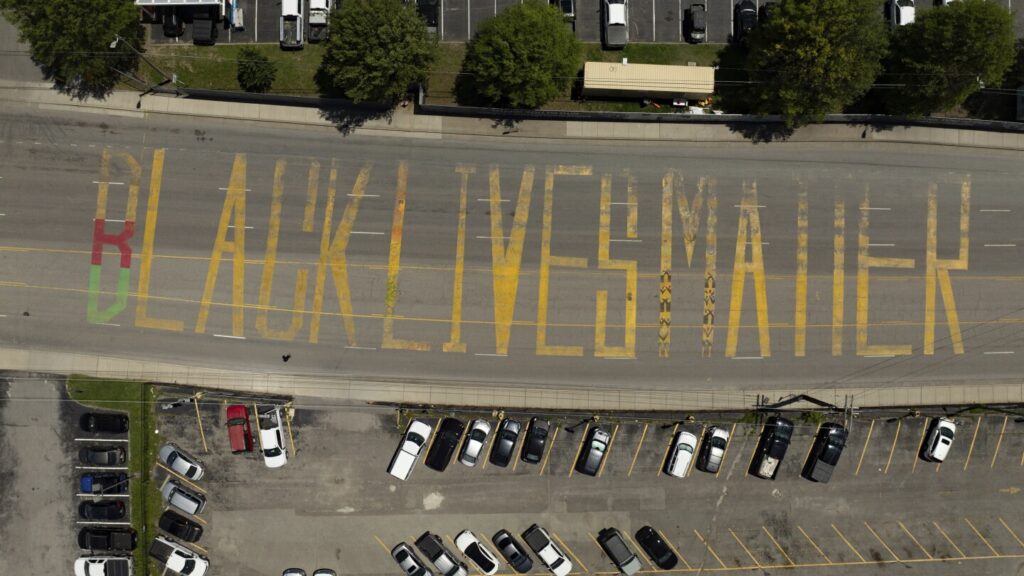 Black Lives Matter street murals across the US remain on display