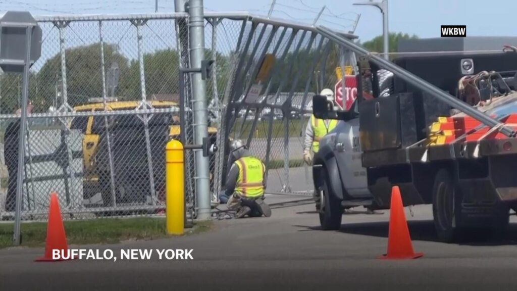 Man taken into custody at Buffalo airport after crashing pickup truck into gate