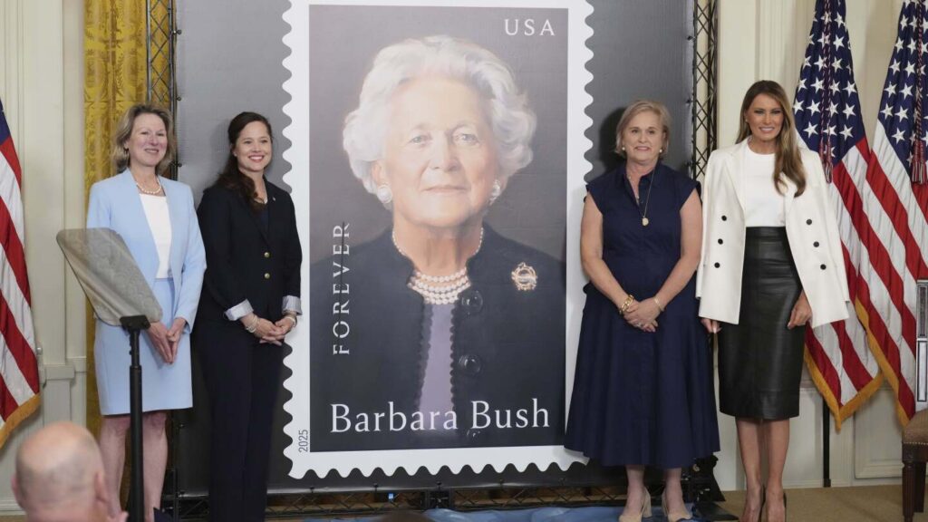 Melania Trump hosts White House event to unveil Barbara Bush postage stamp
