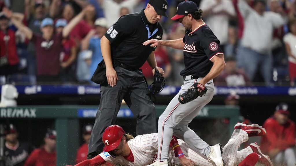 Bryson Stott scores on wild pitch to cap zany ninth inning as Phillies beat Nationals 7-6