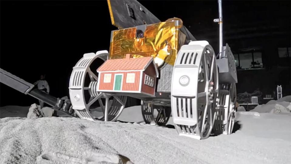 A rendering of the Tenacious micro rover carrying the the tiny