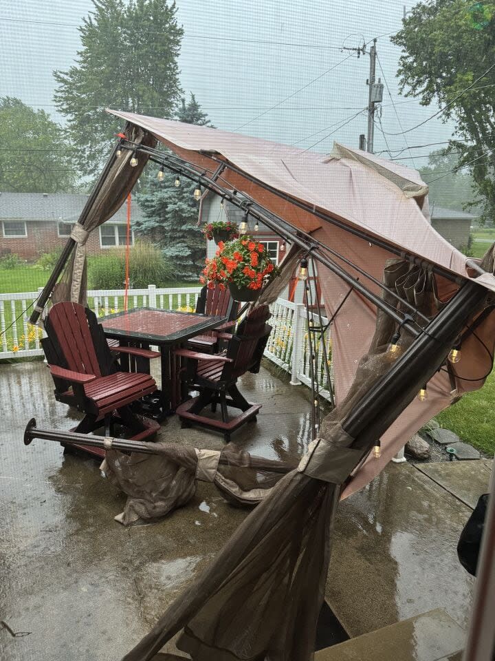 Winds Blows over gazebo ion Greenville
