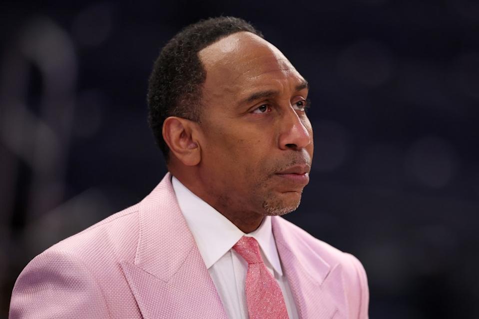 Stephen A. Smith, NBA analyst for ESPN, looks on before the Knicks Game 6 series-clinching win over the Celtics at Madison Square Garden. Getty Images