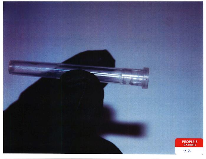 Investigators discovered this clear plastic needle cap in the Morphew family's dryer. / Credit: Chaffee County District Court