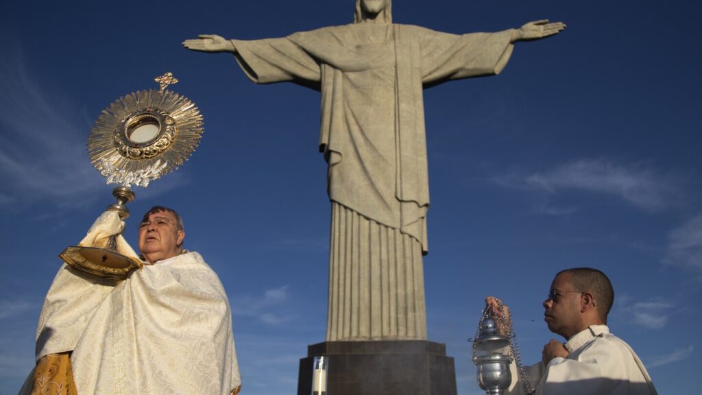 Catholics call for environmental action at Rio de Janeiro’s iconic Christ the Redeemer statue