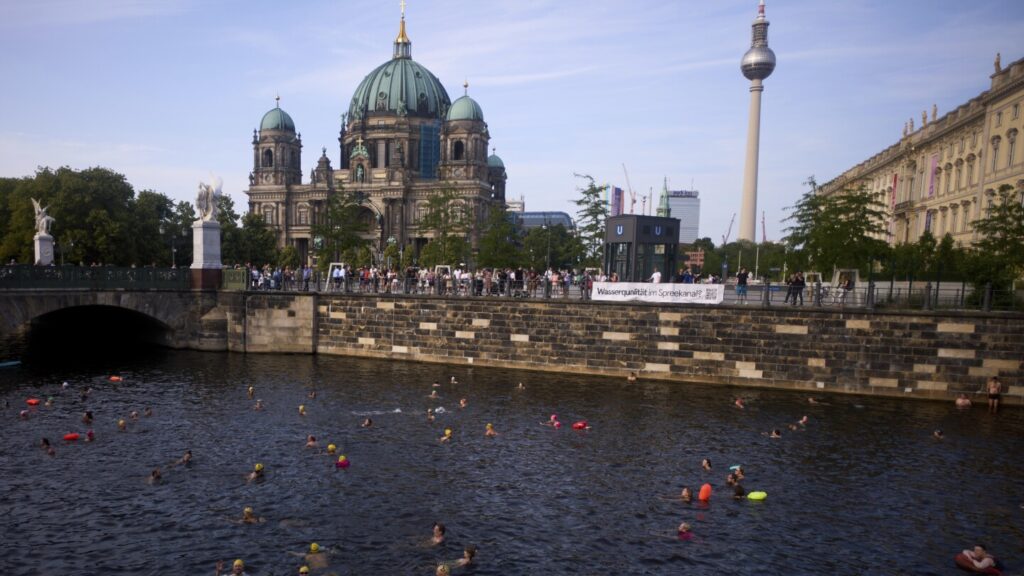 Berliners swim in the Spree River to protest 100-year ban