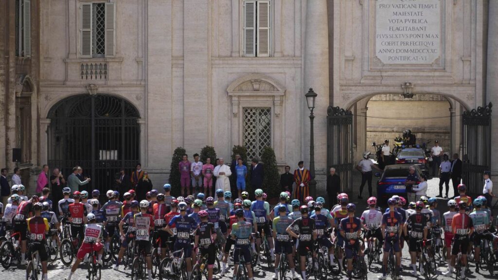 Pope Leo XIV blesses cyclists competing in Giro d’Italia