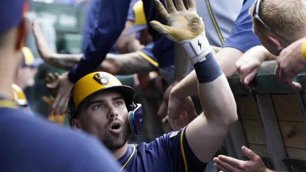 Brewers rookie Durbin, a Chicago-area native, hits a homer at Wrigley Field
