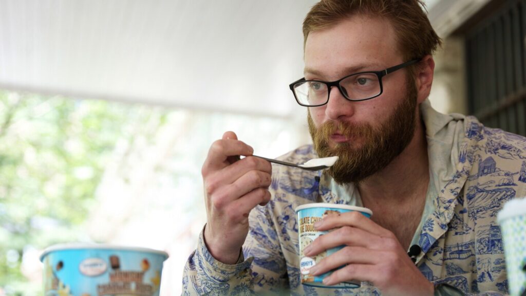 Appalachian Trail thru-hikers take on half-gallon ice cream eating challenge