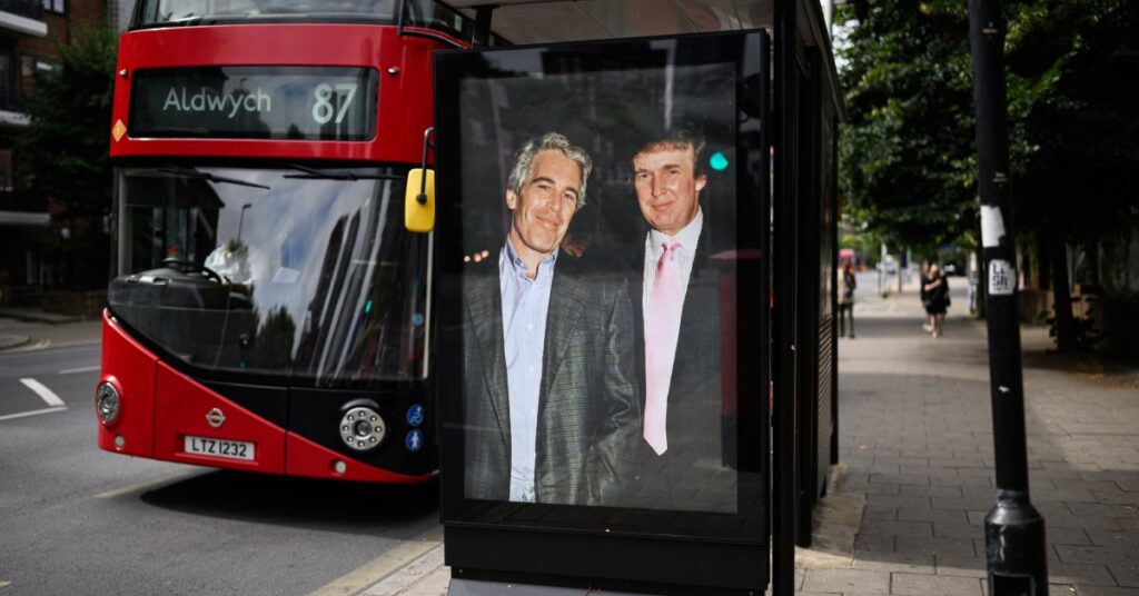 Trump and Epstein Image Appears by U.S. Embassy in London
