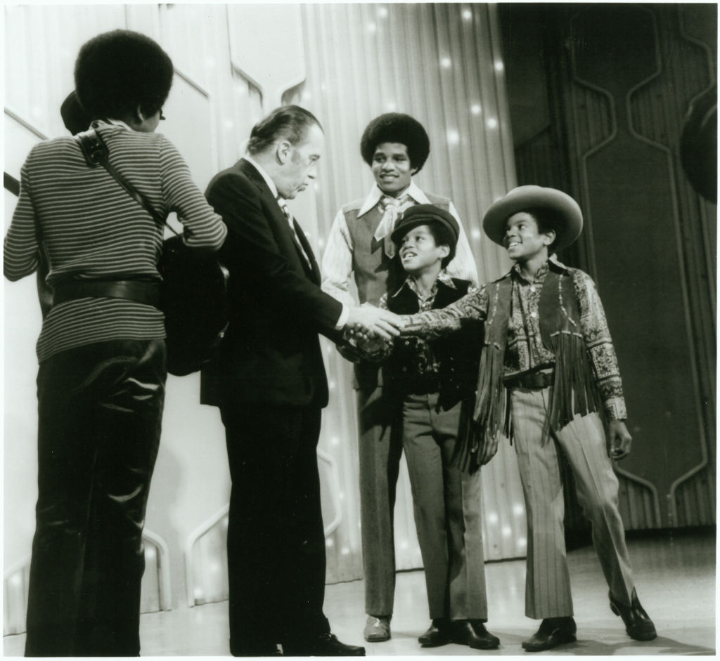 Host Ed Sullivan Shakes Hands With The Jackson 5 On 'The Ed Sullivan Show'