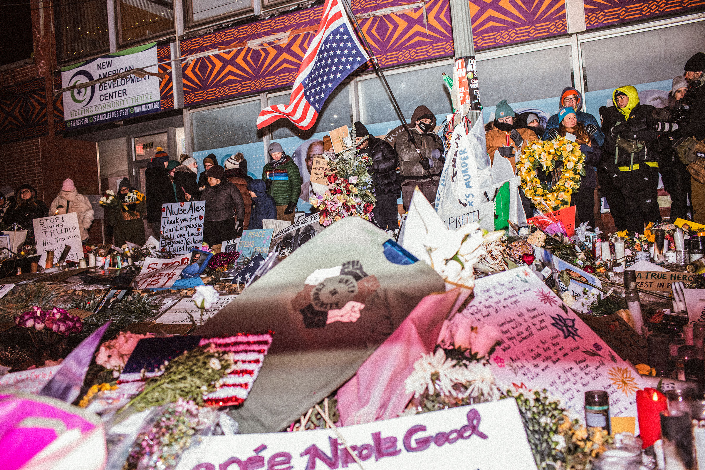 Crowds gather at a vigil for Alex Pretti who was fatally shot and killed by federal ICE agents in Minneapolis, Minnesota, Jan. 26, 2026. Erin Trieb for TIME