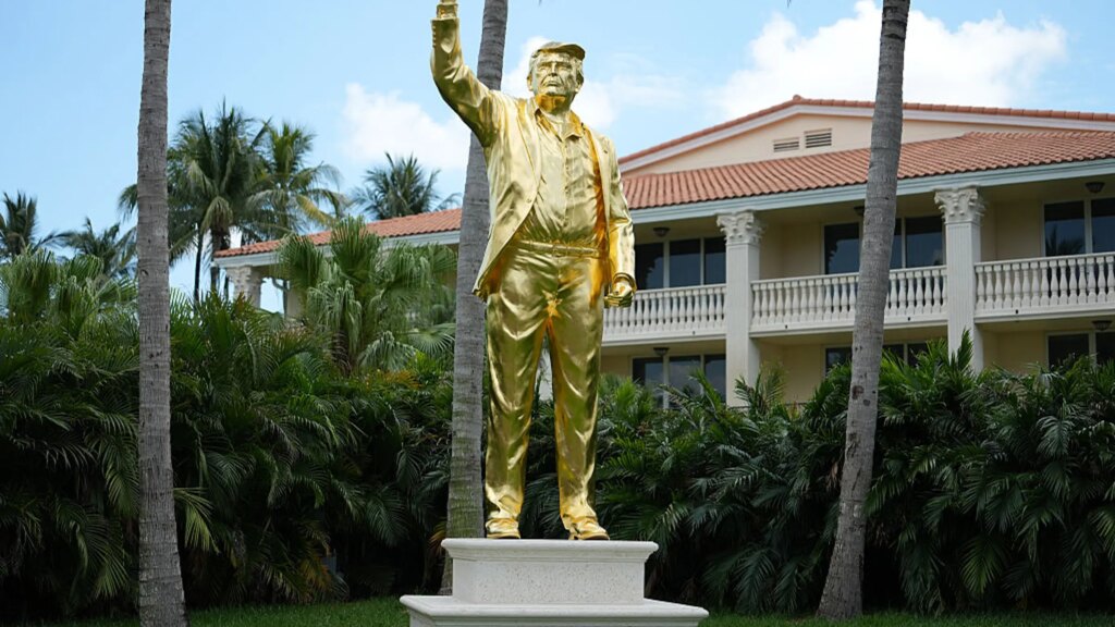 Trump Defends Giant Golden Statue of Himself Amid Much Debate